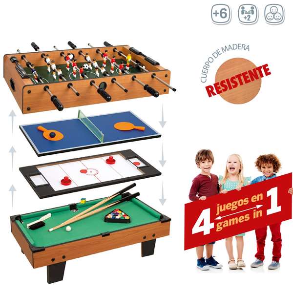 Color Baby Mesa Madera 4 Multijuegos