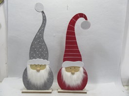 DKD Home Decor Figura Navidad Gnomo Gris Rojo MDF Fieltro 67.5 cm (4 Unidades)