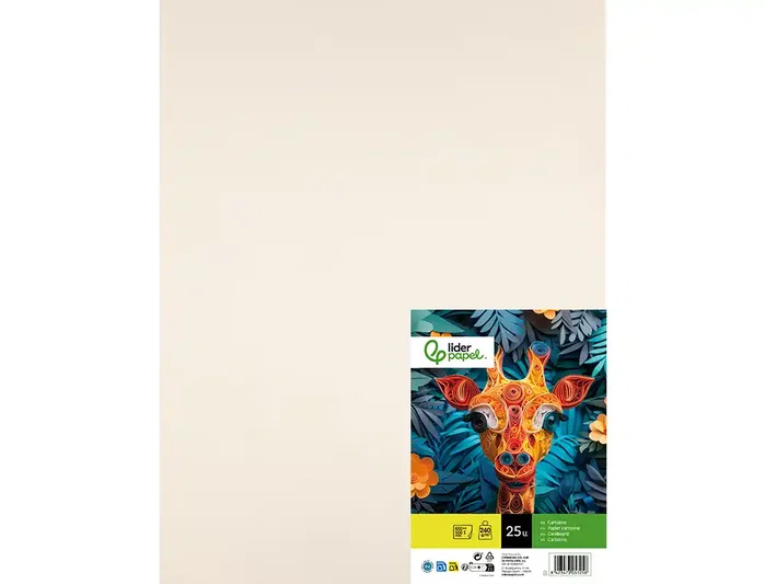 Liderpapel Cartulina Crema 50x65 cm 240g/m2 de 25 Hojas Liderpapel Cartulina Crema 50x65 cm 240g/m2 de 25 Hojas