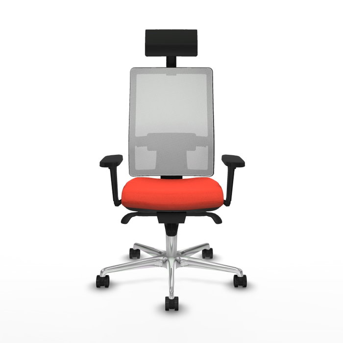 PIQUERAS Y CRESPO Silla de oficina Horna con mecanismo Sincro, Naranja oscuro y Blanco