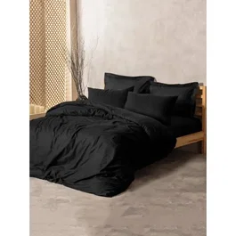 Aucune Juego de cama 100% algodón Negro (1 funda nórdica + 2 fundas de almohada) inevitable