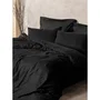 Juego de Cama Negro 100% Algodón - 1 Funda Nórdica 220x240 cm + 2 Fundas de Almohada 60x60 cm