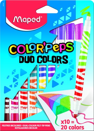 Rotulador Fibra Maped Color´Peps Duo Estuche De 10 Rotulador Fibra Maped Color´Peps Duo Estuche De 10