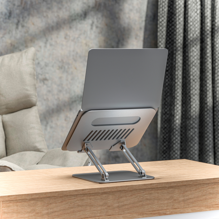 Aisens Soporte de Sobremesa XL Ajustable para Portátil y Tablet 10-17 Pulgadas, Plata