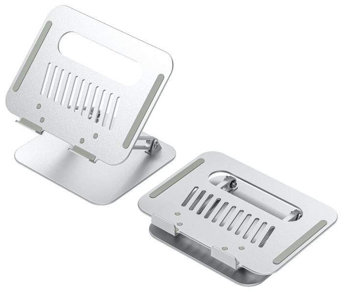 Aisens Soporte de Sobremesa XL Ajustable para Portátil y Tablet 10-17 Pulgadas, Plata