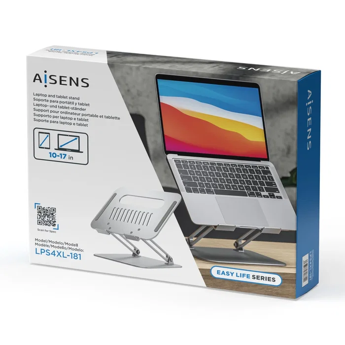 Aisens Soporte de Sobremesa XL 10-17 Ajustable para Portátil/Tablet, Plata