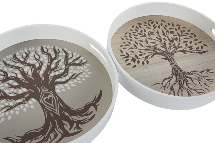 DKD Home Decor Bandeja MDF Árbol 35x35x5 cm Surtido de 4 Unidades DKD Home Decor Bandeja MDF Árbol 35x35x5 cm Surtido de 4 Unidades