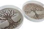 DKD Home Decor Bandeja MDF Árbol 35x35x5 cm Surtido de 4 Unidades