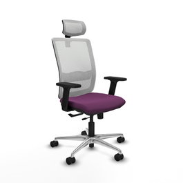 PIQUERAS Y CRESPO Silla de oficina Haches con mecanismo Sincro/Traslack Morado y Blanco