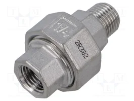 GEBO Conector Doble de Acero Inoxidable 1.4408 G 1/4%