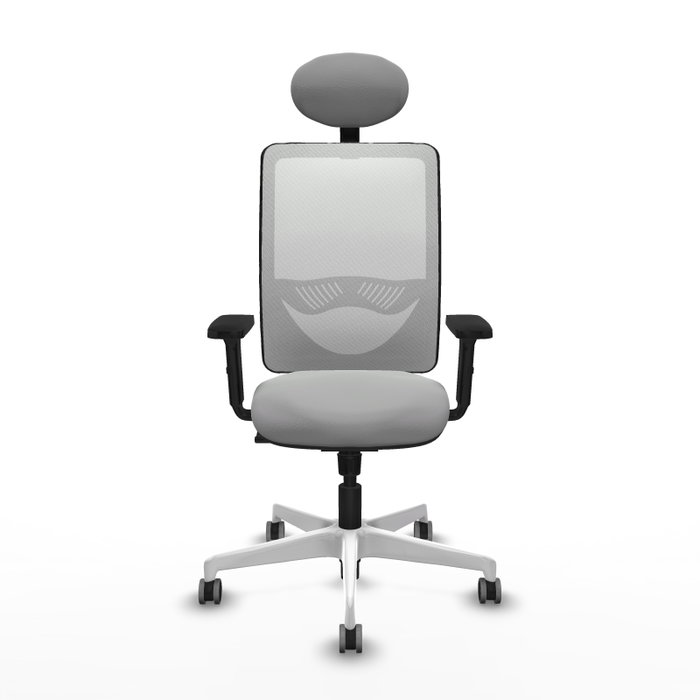 PIQUERAS Y CRESPO Silla de oficina Zulema con mecanismo Sincro Gris claro y Blanco PIQUERAS Y CRESPO Silla de oficina Zulema con mecanismo Sincro Gris claro y Blanco