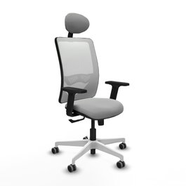 PIQUERAS Y CRESPO Silla de oficina Zulema con mecanismo Sincro Gris claro y Blanco