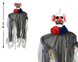Muñeco Esqueleto Payaso Con Máscara Roja Y Negra 65 cm Decoración Halloween Terror