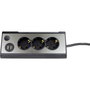 Rev REV LIGHT SOCKET 3-fold Multiple Socket Outlet +2x USB Negro