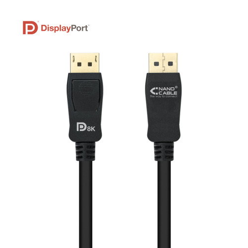 Nanocable Cable DisplayPort 1.4 Certificado VESA, DP/M a DP/M, 0.5 m, Negro