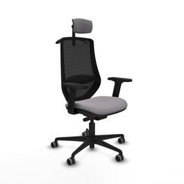 PIQUERAS Y CRESPO Silla de oficina Mardos con mecanismo Sincro/Traslack Gris y Negro