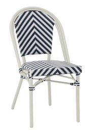 DKD Home Decor Silla de Aluminio y Ratán Sintético Azul