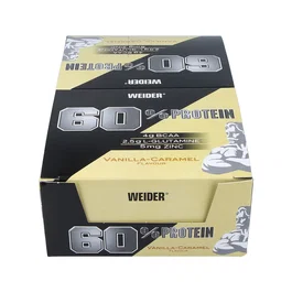 WEIDER 60% Barritas Vainilla-Caramelo Proteína 24 Ud