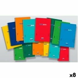 Zorrilla Cuaderno Espiral Tauroplastic 80H Cuarto 90 gr Liso Colores Surtidos (Set de 8)