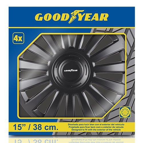 Abc Tapacubos Melbourne Negro 15 Pulgadas, Juego de 4, GOD9068, para Llantas de Acero, Montaje sin Herramientas, Hecho en la UE