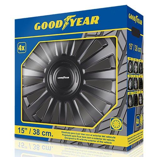 Abc Tapacubos Melbourne Negro 15 Pulgadas, Juego de 4, GOD9068, para Llantas de Acero, Montaje sin Herramientas, Hecho en la UE