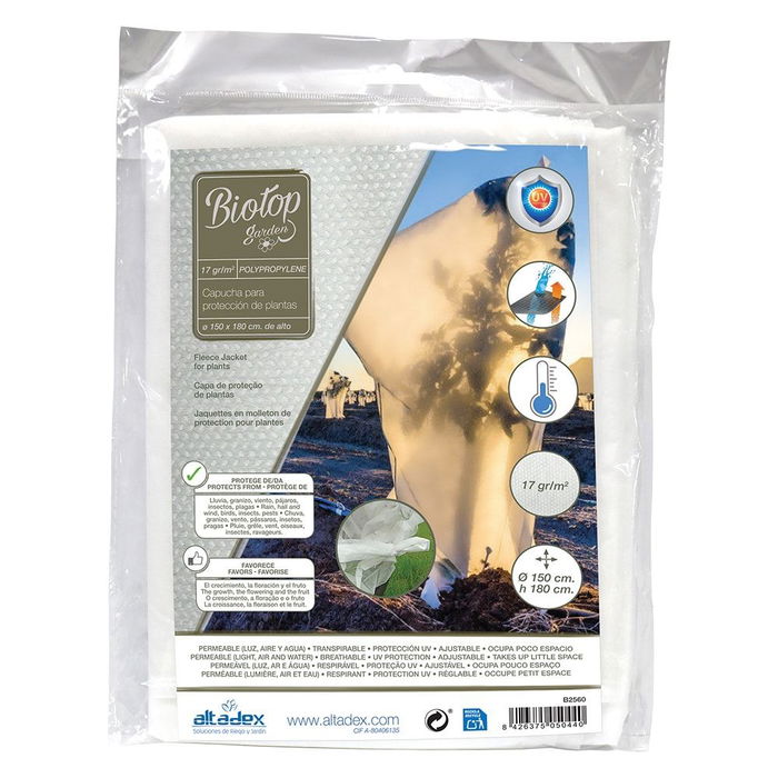 Biotop Ø 1,5 x 1,8 m Capuchas de Protección para Plantas Saco Maxy Artic. Gramaje 30gr/m² Tratamiento UV