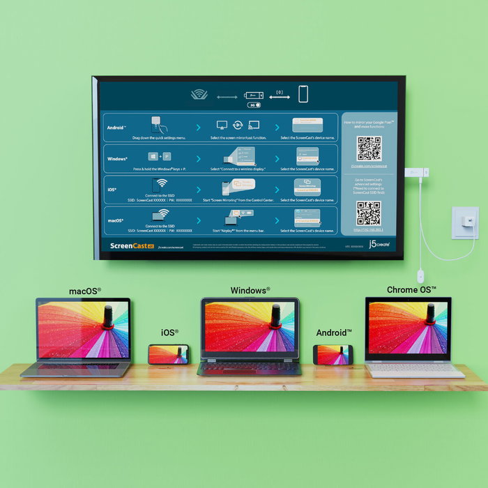 J5create JVAW76-N Adaptador de Pantalla Inalámbrico Screencast 4K HDMI™