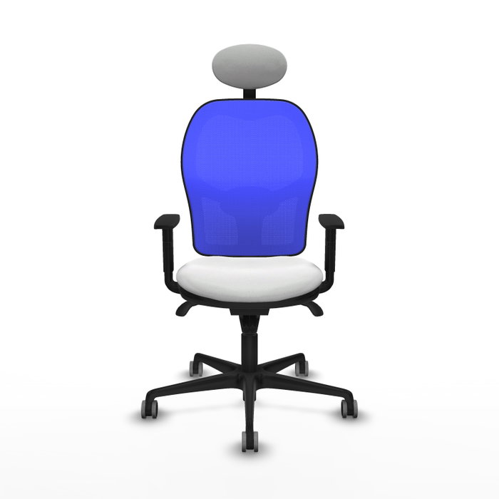 PIQUERAS Y CRESPO Silla de oficina Jorquera con mecanismo Sincro, Blanco y Azul PIQUERAS Y CRESPO Silla de oficina Jorquera con mecanismo Sincro, Blanco y Azul