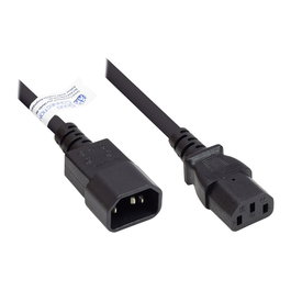 GoodConnections Alcasa P1430-S005 Cable de Alimentación C14 a C13, 0.5m, Negro, 250V 10A, H05VV-F