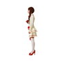 Disfraz Muñeca De Porcelana Adulta, Vestido Beige con Lazos Rojos, Talla XL