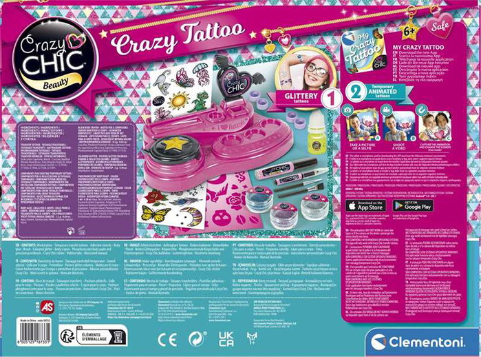 Clementoni Juego Crazy Tattoo Crazy Chic