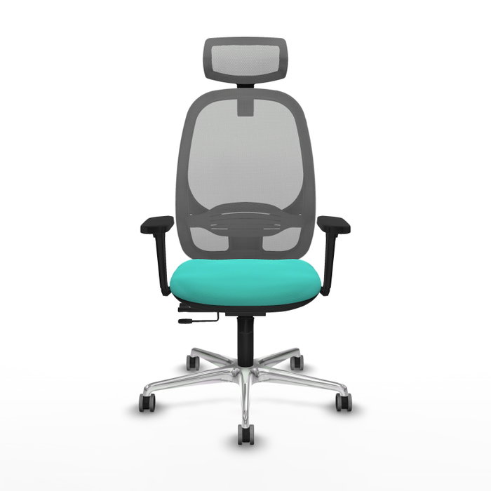 PIQUERAS Y CRESPO Silla de oficina Cilanco con mecanismo Sincro/Traslack, Turquesa y Gris
