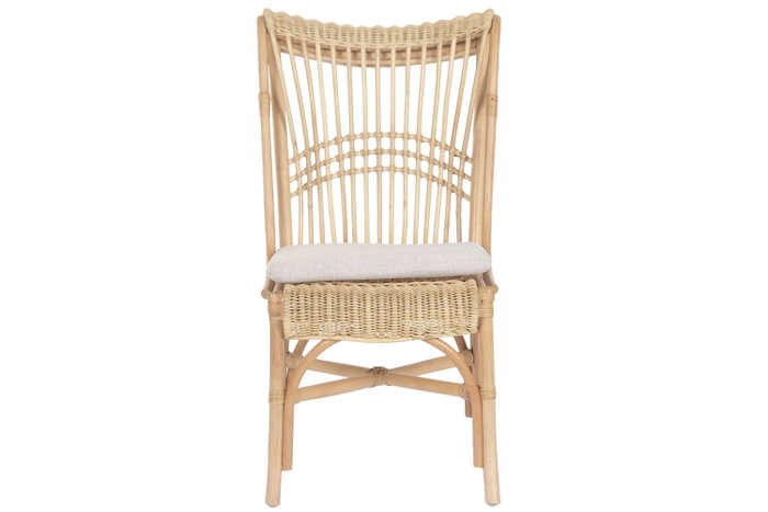 DKD Home Decor Silla de Ratán y Poliéster con Cojín Beige DKD Home Decor Silla de Ratán y Poliéster con Cojín Beige