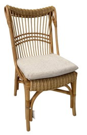 DKD Home Decor Silla de Ratán y Poliéster con Cojín Beige