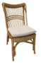 DKD Home Decor Silla de Ratán y Poliéster con Cojín Beige