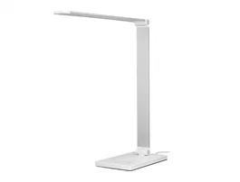 Q-Connect Lámpara de Escritorio Vega LED 10W 400 lm, Táctil, 5 Niveles de Brillo, Color Ajustable (3000K-6000K), Brazo Articulado Plegable, Carga USB-C, Color Blanco