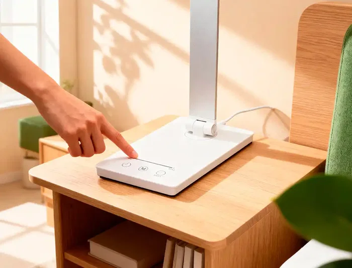 Q-Connect Lámpara de Escritorio Vega LED 10W 400 lm, Táctil, 5 Niveles de Brillo, Color Ajustable (3000K-6000K), Brazo Articulado Plegable, Carga USB-C, Color Blanco