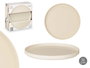 VESSIA Plato Llano 26 cm Liso Beige - Plato de Cerámica (Set de 12)