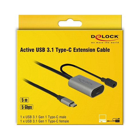DeLOCK 85392 Cable de extensión USB activo USB Type-C 5 m