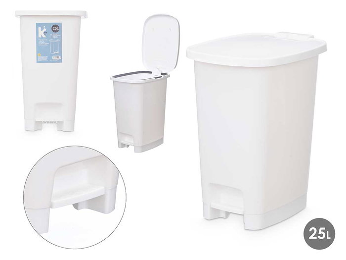 ARTE REGAL Papelera 25L con Pedal Blanca ARTE REGAL Papelera 25L con Pedal Blanca