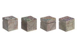 DKD Home Decor Joyero Piedra Loto Tallado Surtido de 4