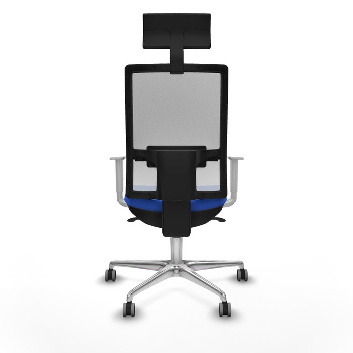 PIQUERAS Y CRESPO Silla de oficina Horna Azul con malla Blanca