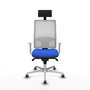 PIQUERAS Y CRESPO Silla de oficina Horna Azul con malla Blanca