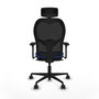 PIQUERAS Y CRESPO Silla de oficina Jorquera con mecanismo Sincro, azul y negro