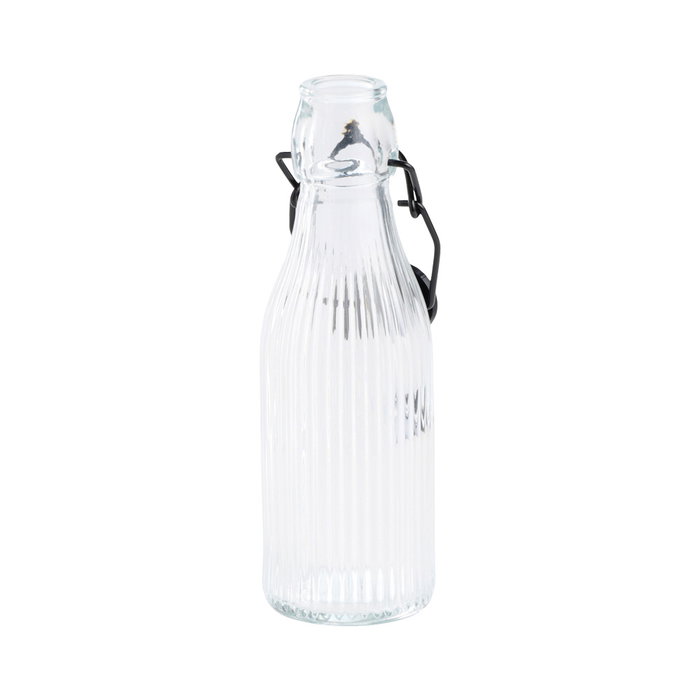 Day Botella de Vidrio Rayada 250 ml con Tapón Mecánico Transparente Day Botella de Vidrio Rayada 250 ml con Tapón Mecánico Transparente
