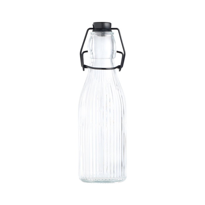 Day Botella de Vidrio Rayada 250 ml con Tapón Mecánico Transparente Day Botella de Vidrio Rayada 250 ml con Tapón Mecánico Transparente