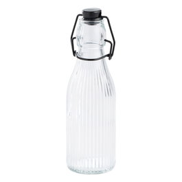 Day Botella de Vidrio Rayada 250 ml con Tapón Mecánico Transparente