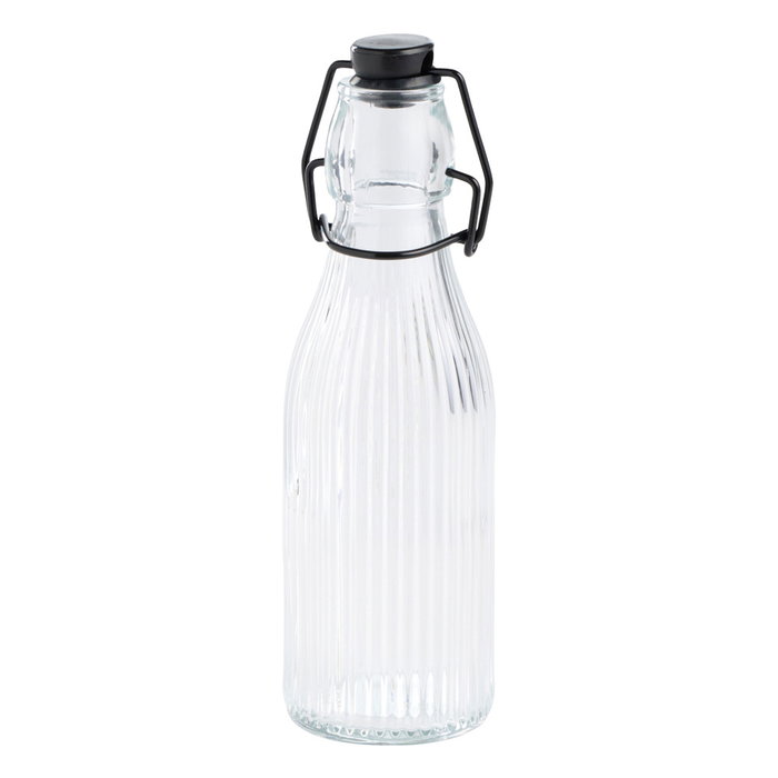 Day Botella de Vidrio Rayada 250 ml con Tapón Mecánico Transparente Day Botella de Vidrio Rayada 250 ml con Tapón Mecánico Transparente