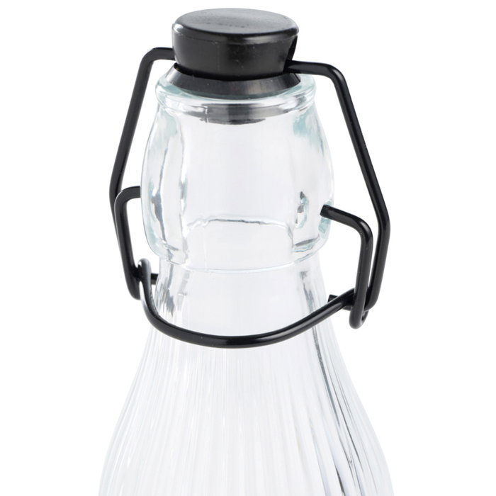 Day Botella de Vidrio Rayada 250 ml con Tapón Mecánico Transparente Day Botella de Vidrio Rayada 250 ml con Tapón Mecánico Transparente