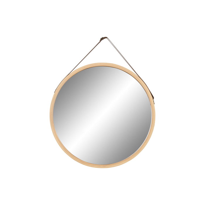 DKD Home Decor Espejo de Bambú y Cristal Natural 45x45 cm
